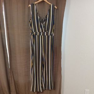 Jennifer Lauren Striped Jumpsuit 2XL